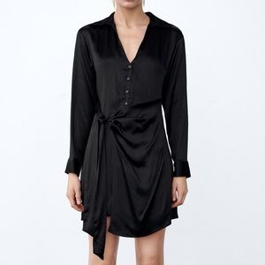 Zara satin wrap dress, size S.